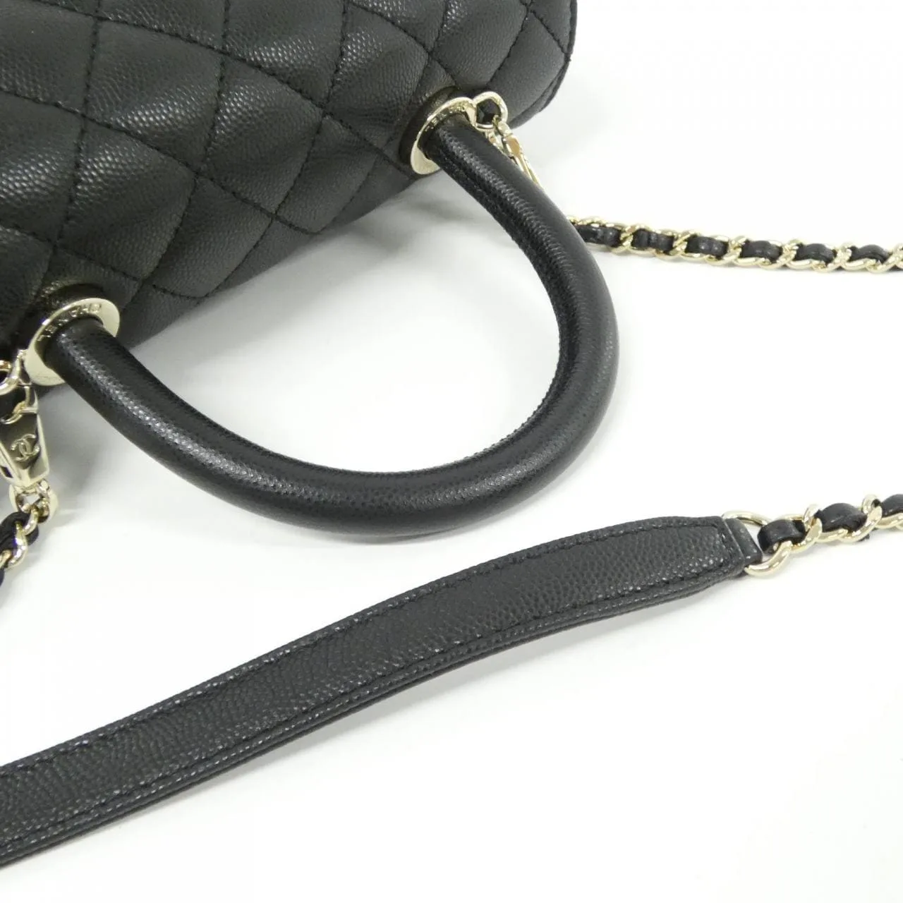 CHANEL Matelasse 92990 Handbag Grained Calfskin Black Grained Calfskin Rank A - Thumbnail 4