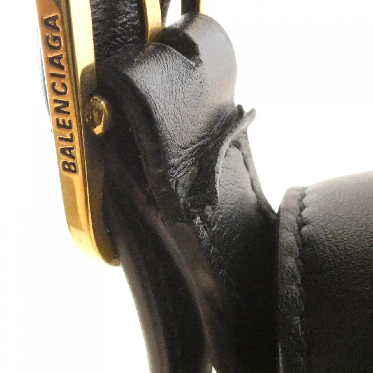 BALENCIAGA 695648 21096 Shoulder Leather 黑色 皮革 中古品B - 縮圖 6