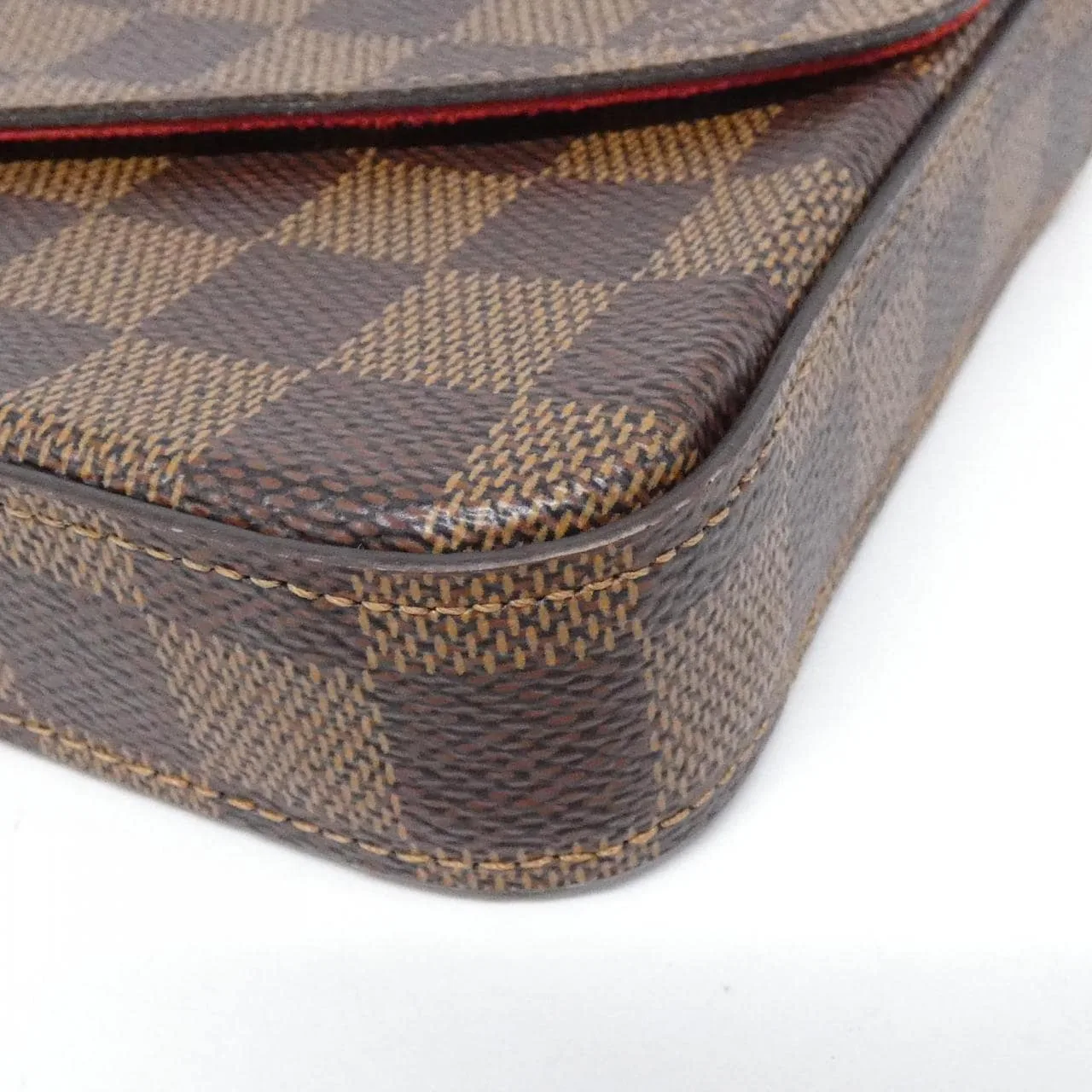 LOUIS VUITTON Pochette N40492 Shoulder Damier 黑色 Damier 中古品A - 縮圖 3