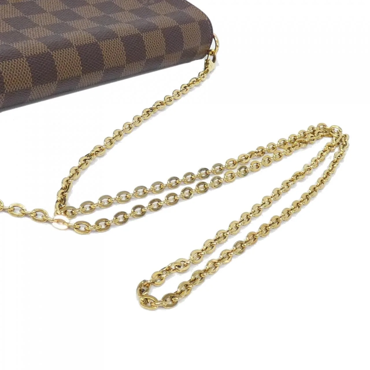 LOUIS VUITTON Pochette N40492 Shoulder Damier 黑色 Damier 中古品A - 縮圖 4