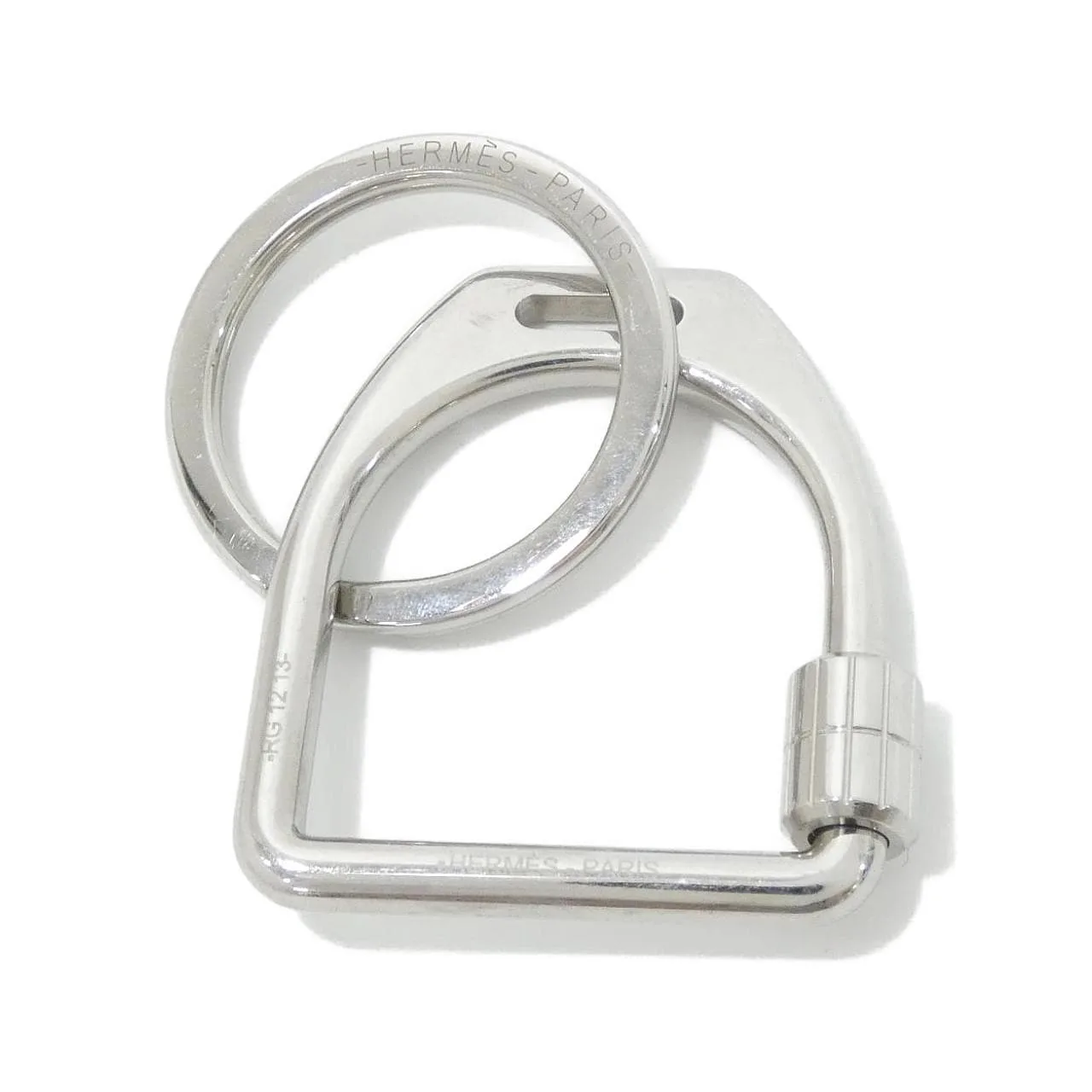 HERMES 077215FJ Key Case Silver