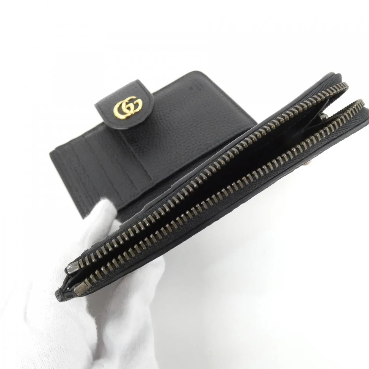 GUCCI 739498 AABXM Wallet Leather 黑色 皮革 中古品A - 縮圖 5