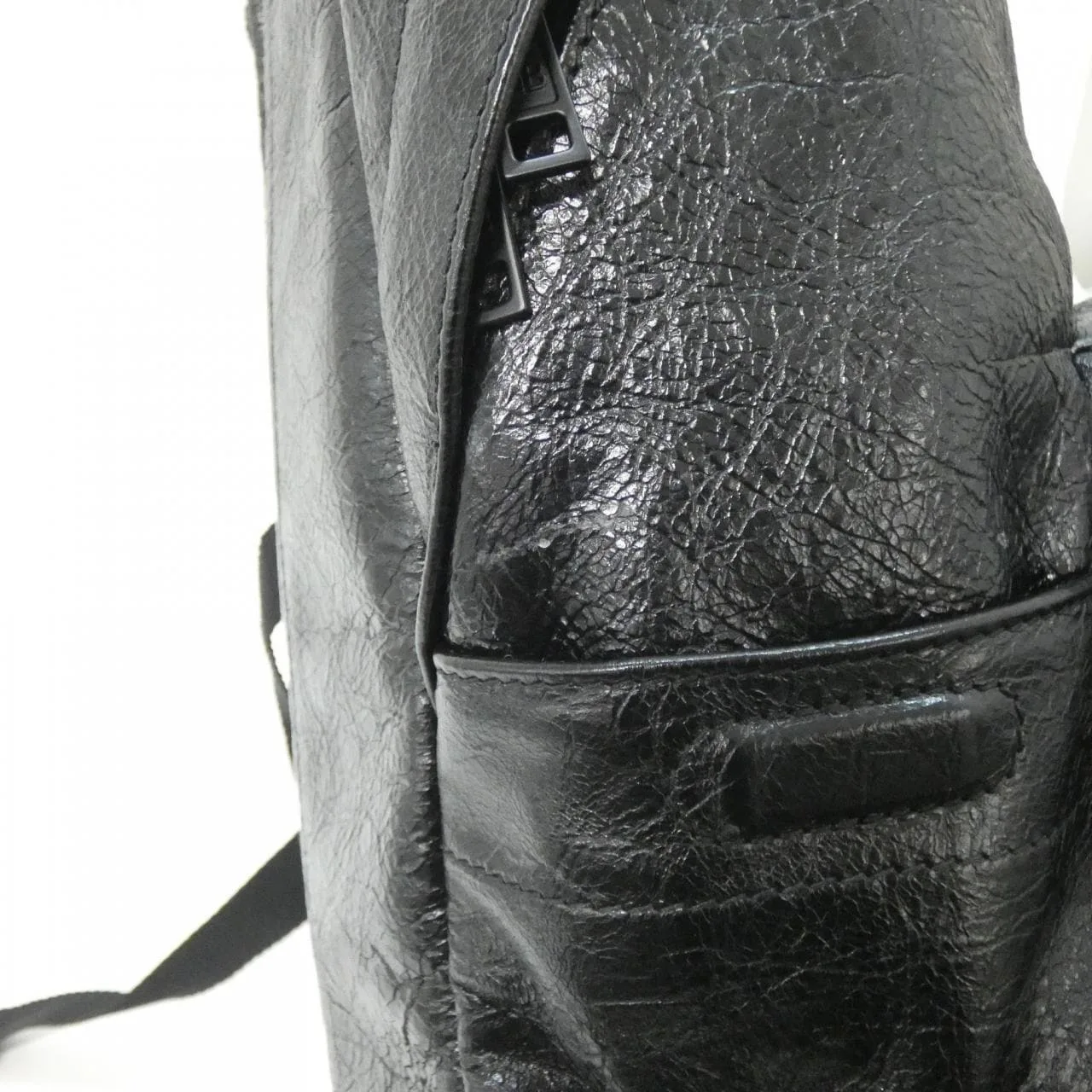 BALENCIAGA 799113 1VGJ7 Backpack Lambskin 黑色 羊皮 中古品A - 縮圖 4