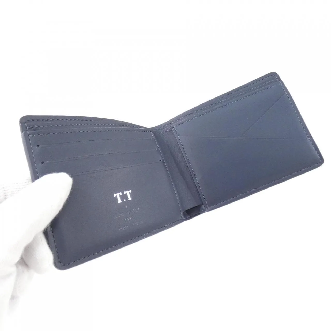 LOUIS VUITTON M83379 Coin Case Monogram 深藍色 Monogram 中古品A - 縮圖 4