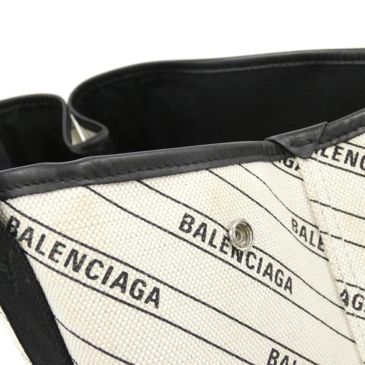 BALENCIAGA 339933 KMZAN Handbag Canvas 深藍色 帆布 中古品B - 縮圖 4