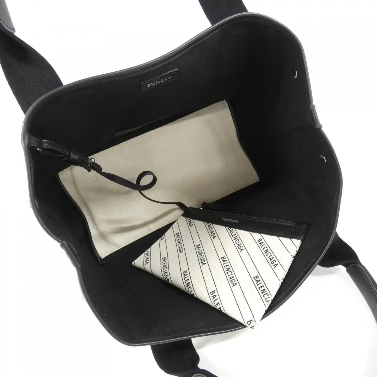 BALENCIAGA 339933 KMZAN Handbag Canvas 深藍色 帆布 中古品B - 縮圖 7