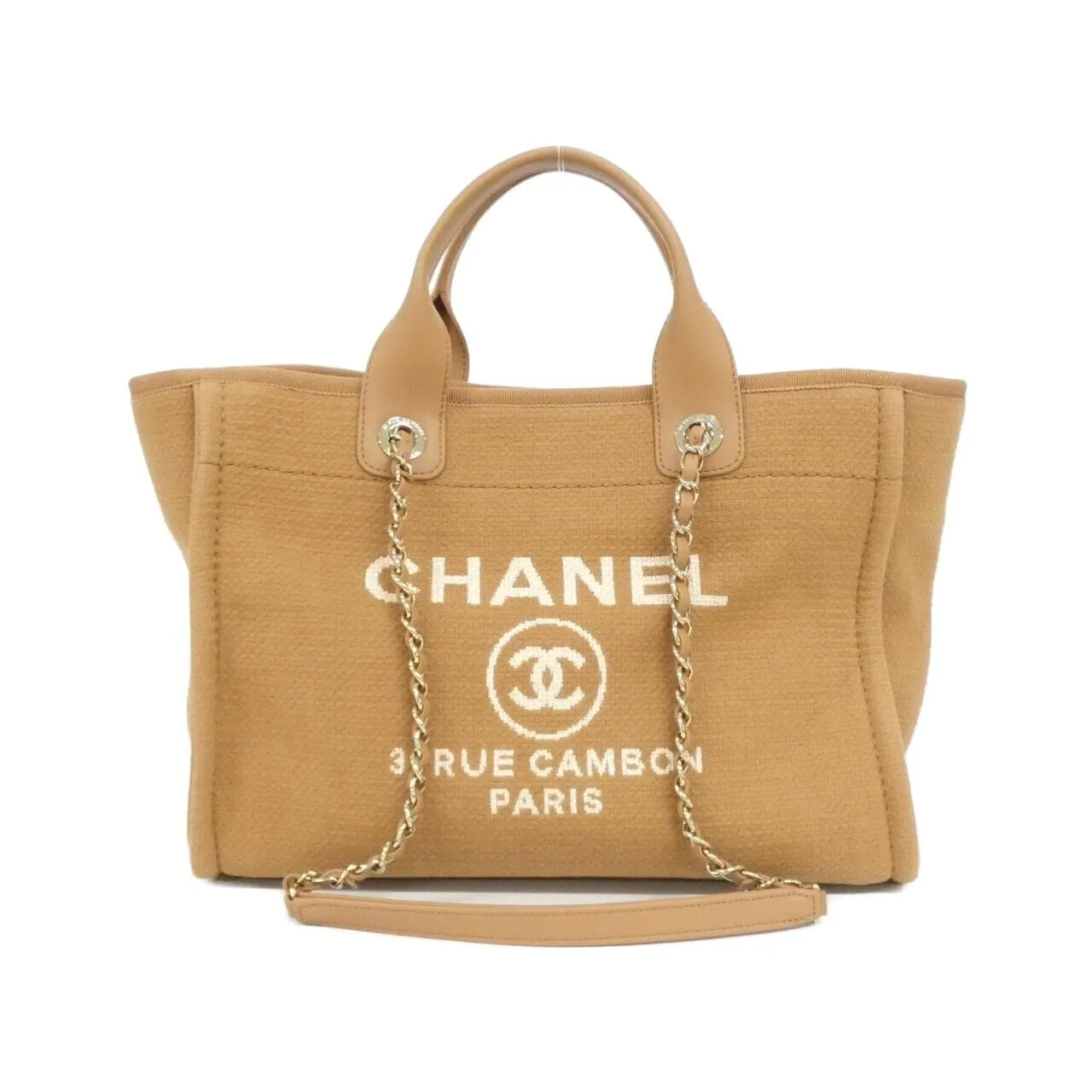 CHANEL Deauville AS3257 Handbag Brown