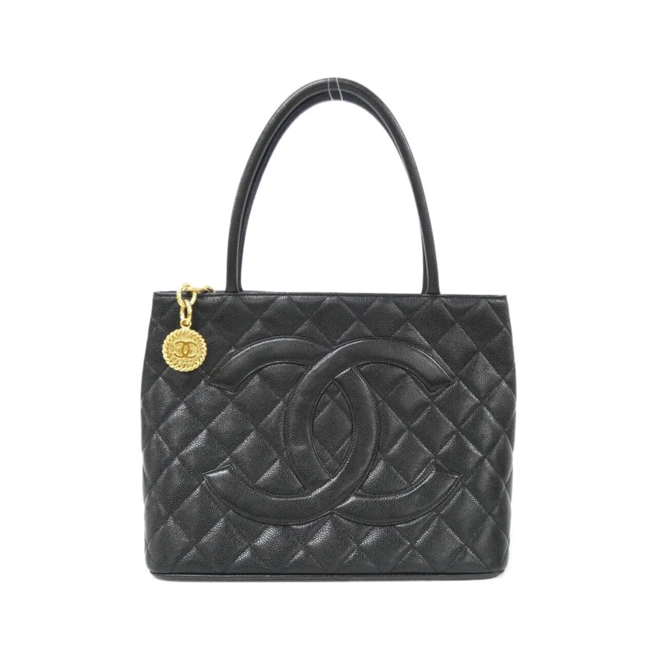 CHANEL Matelasse 1804 Handbag Grained Calfskin Black