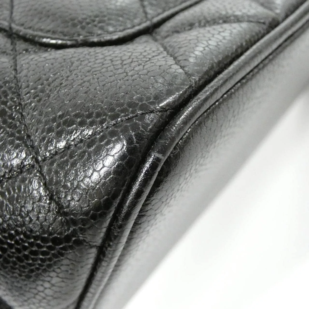 CHANEL Matelasse 1804 Handbag Grained Calfskin Black Grained Calfskin Rank A - Thumbnail 3