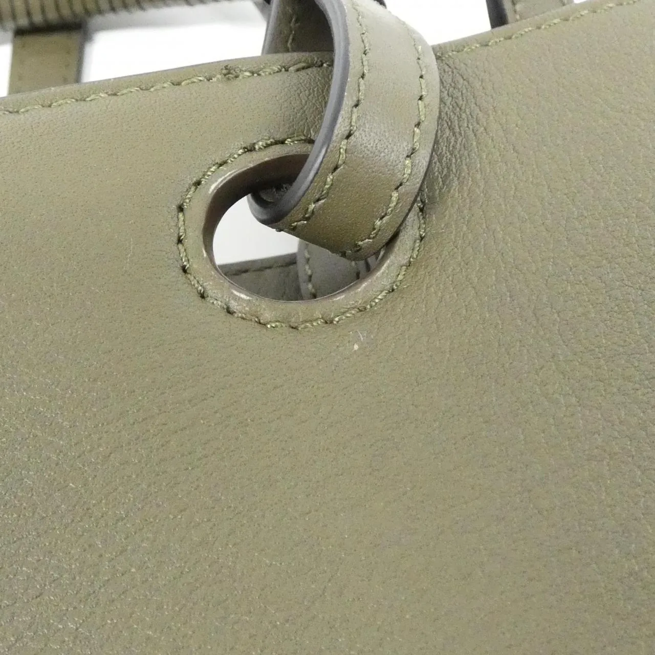 LOEWE Balloon A717S74X02 Tote Lambskin 綠色 羊皮 中古品A - 縮圖 4