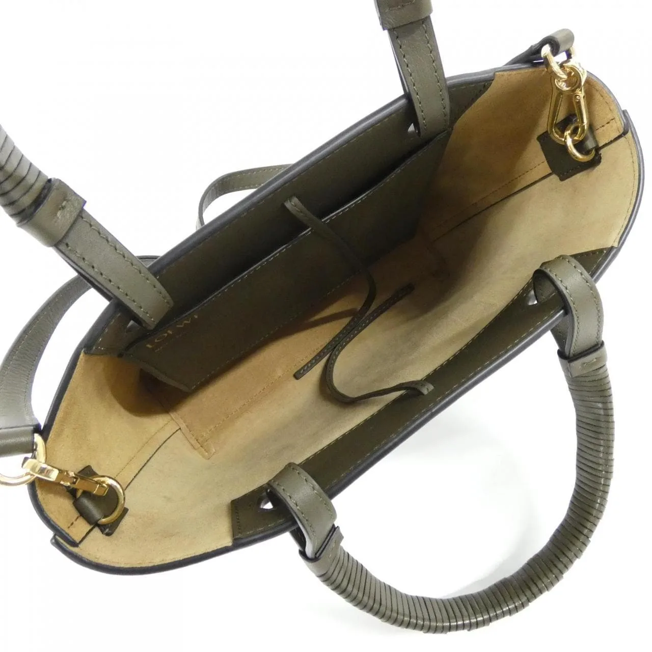 LOEWE Balloon A717S74X02 Tote Lambskin 綠色 羊皮 中古品A - 縮圖 6