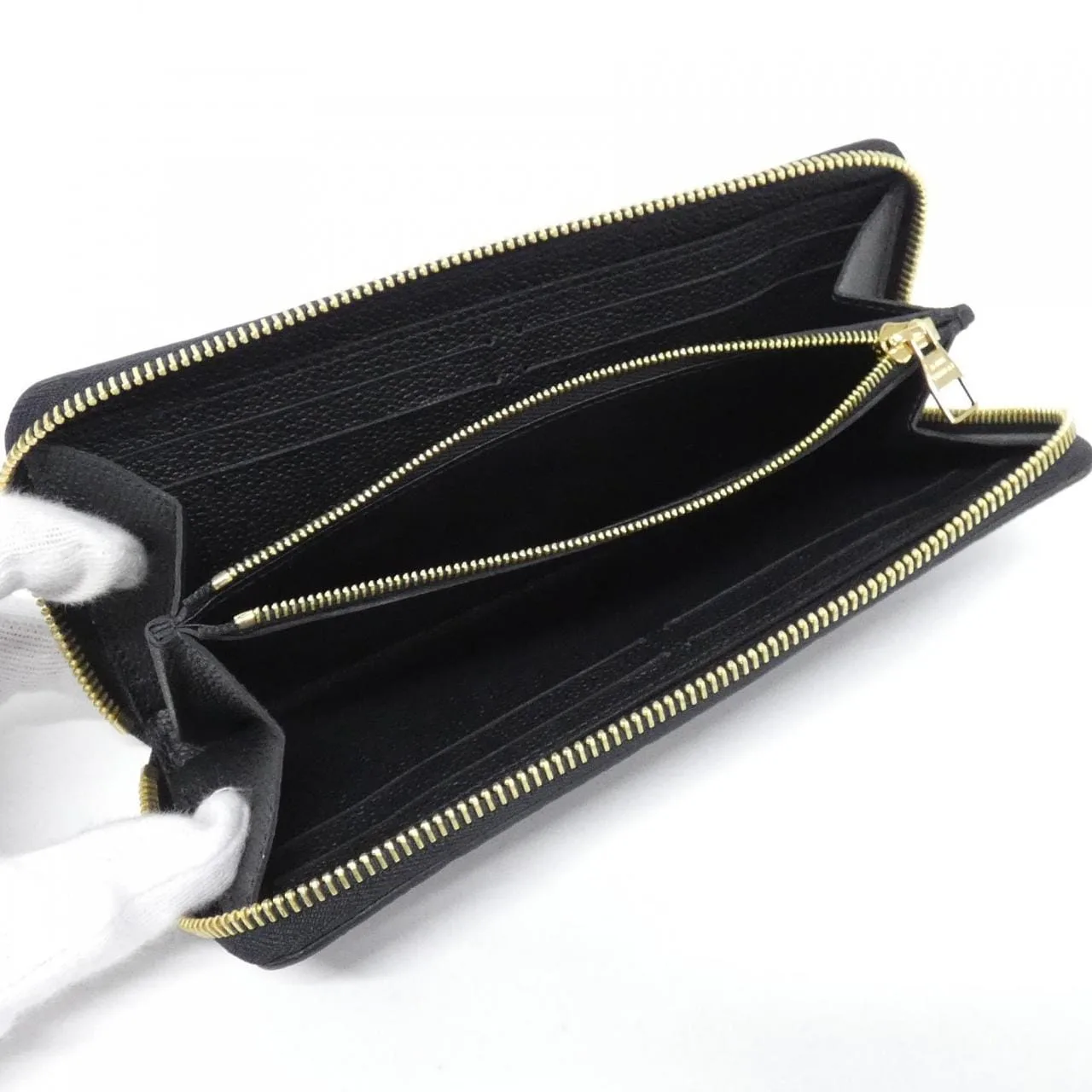 LOUIS VUITTON M60171 Wallet Monogram 黑色 Monogram 中古品A - 縮圖 4