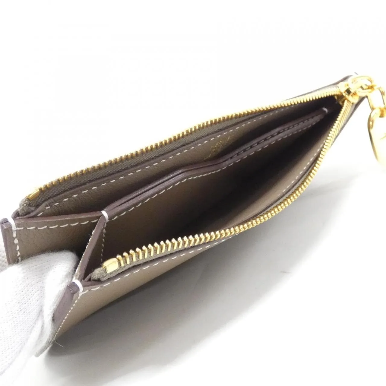 HERMES 086311CC Card Case Etoupe 中古品A - 縮圖 3