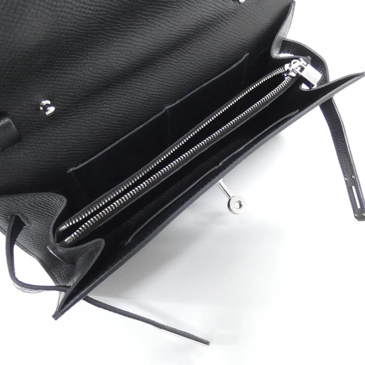 HERMES Kelly 082210CK Wallet Epsom Black Epsom Leather Rank A - Thumbnail 9