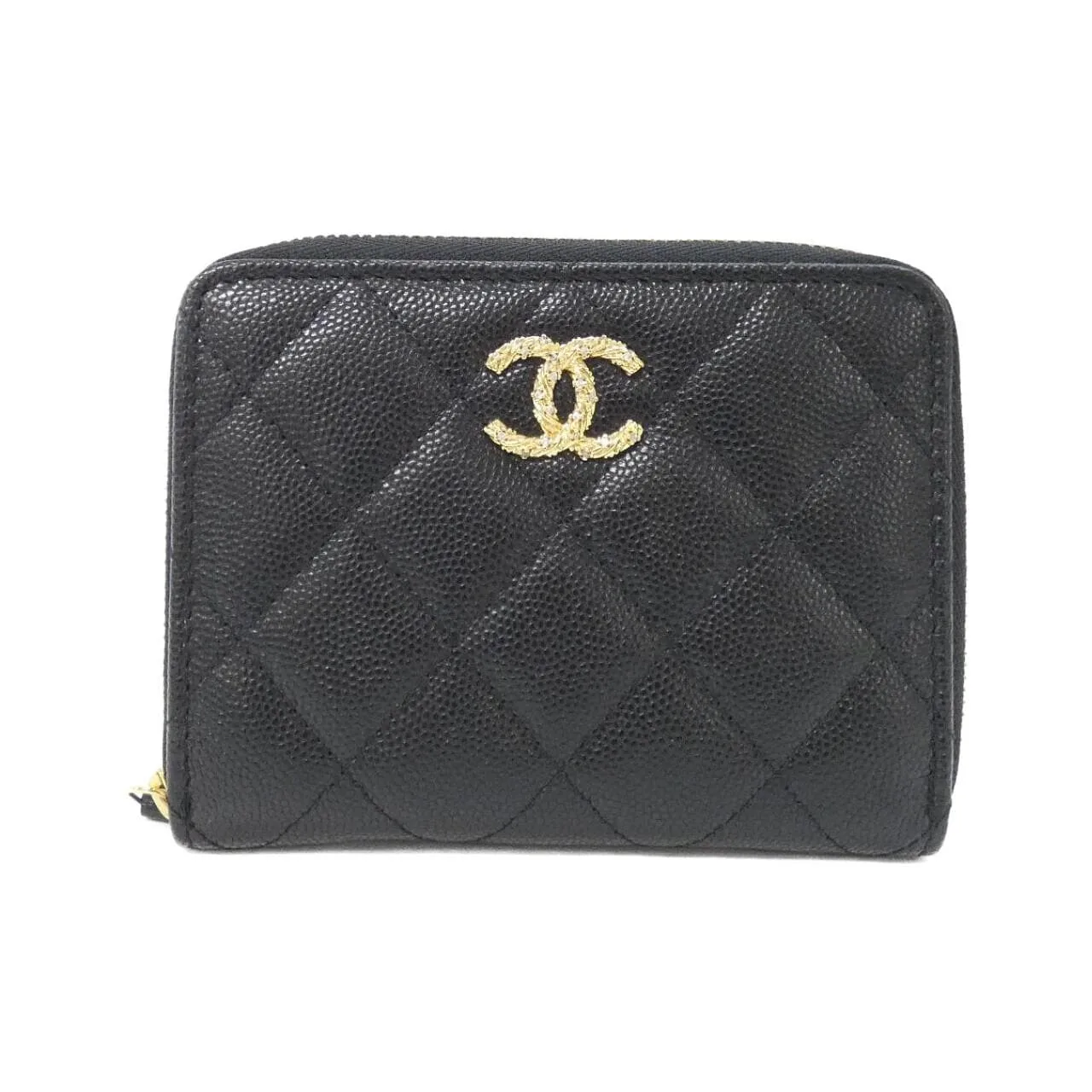 CHANEL AP5082 Wallet Grained Calfskin Black