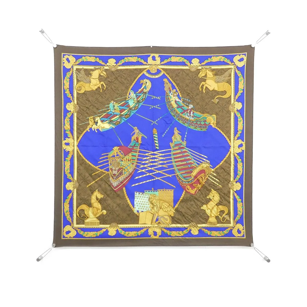 HERMES Scarf Blue