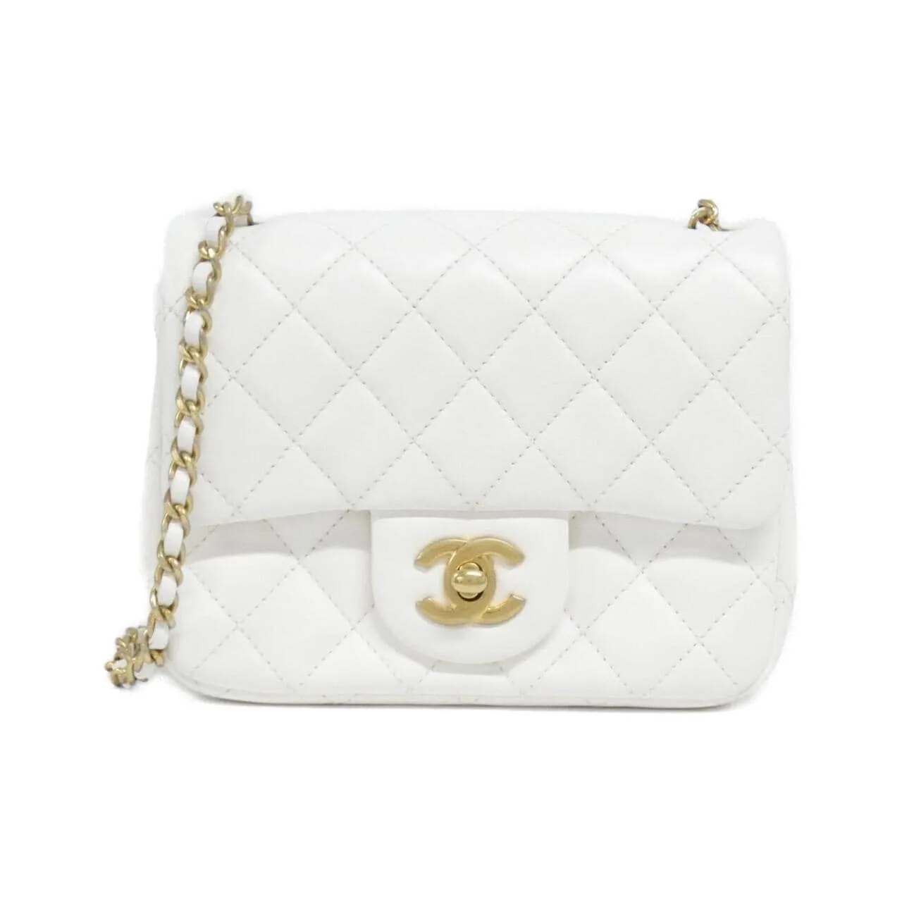 CHANEL AS2203 Shoulder Lambskin White