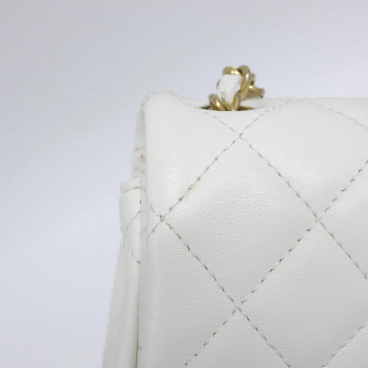 CHANEL AS2203 Shoulder Lambskin White Lambskin Rank A - Thumbnail 5