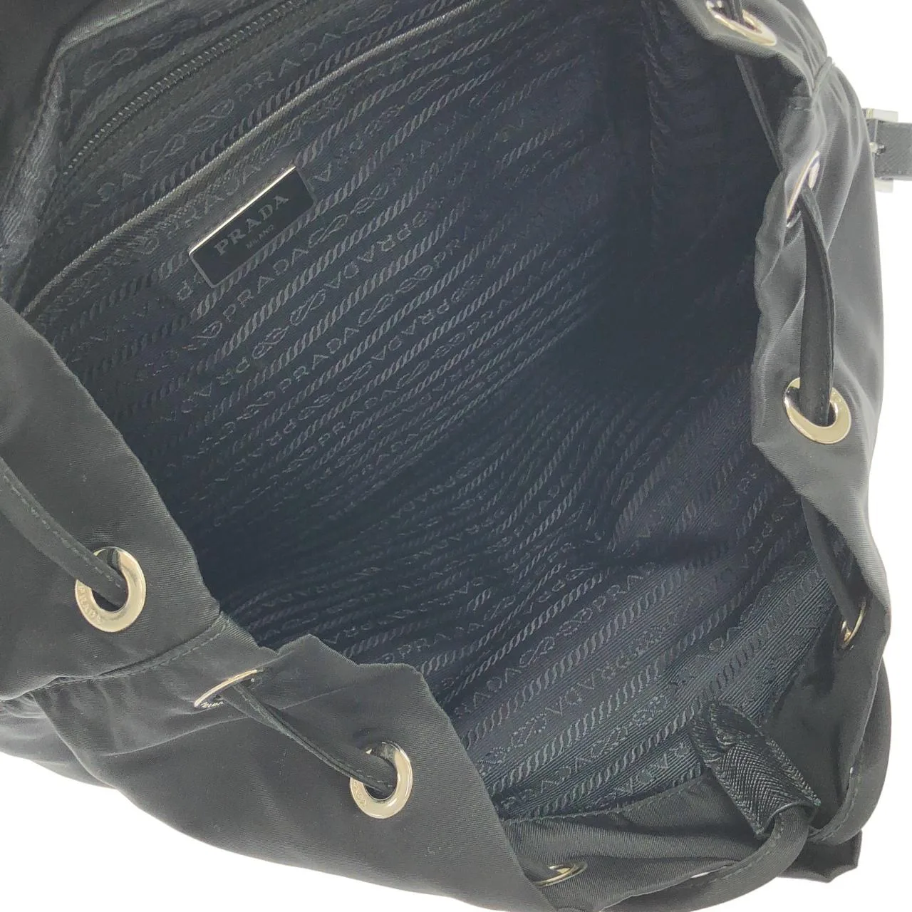 PRADA 1BZ811 背包 黑色 中古品A - 縮圖 6