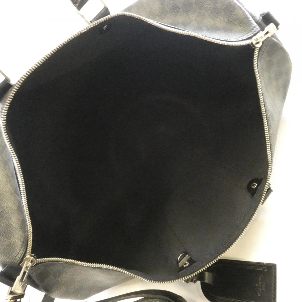 LOUIS VUITTON Keepall N41413 Boston Damier 黑色 Damier 中古品B - 縮圖 7