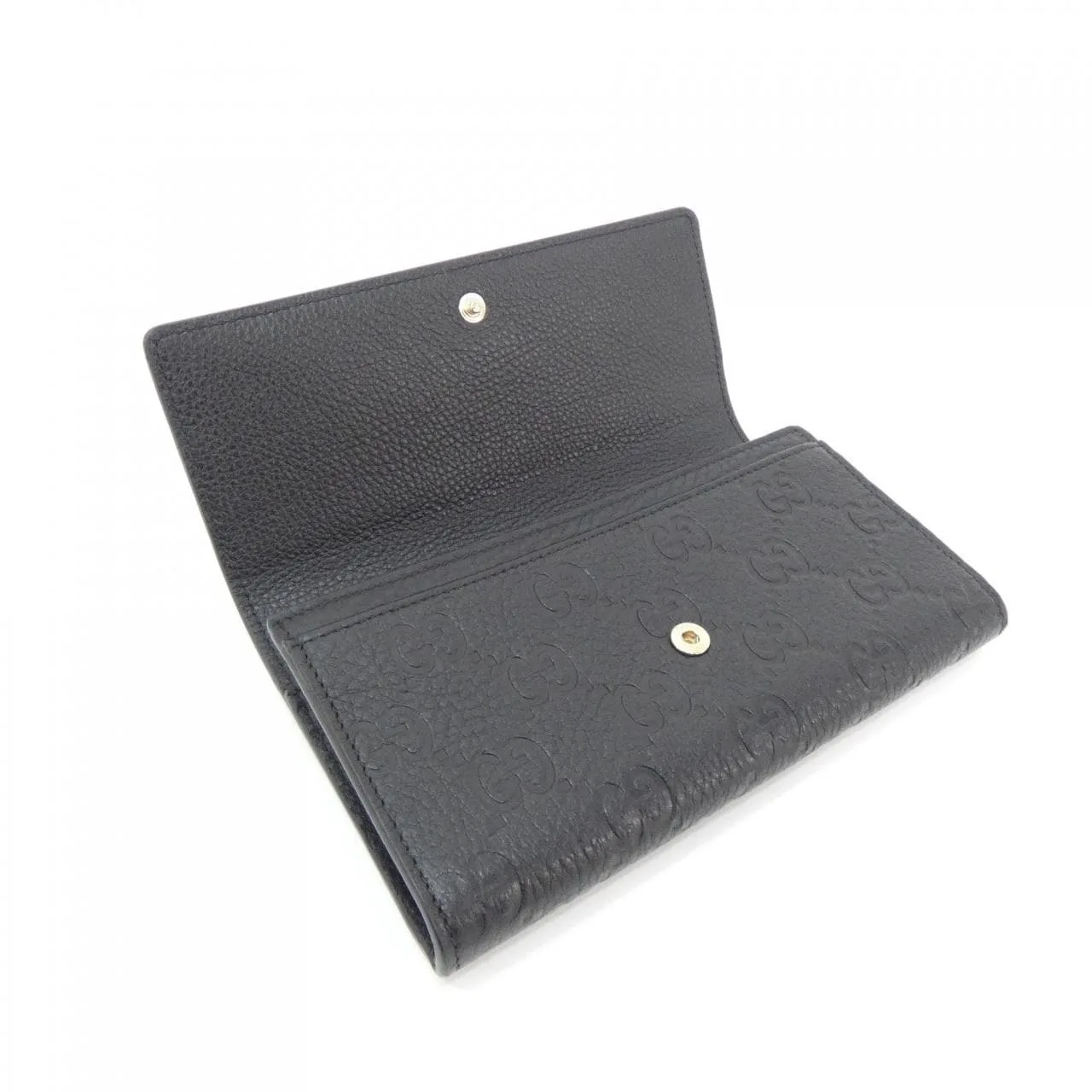 GUCCI 815922 AAEEM Wallet Leather 黑色 皮革 中古品A - 縮圖 3