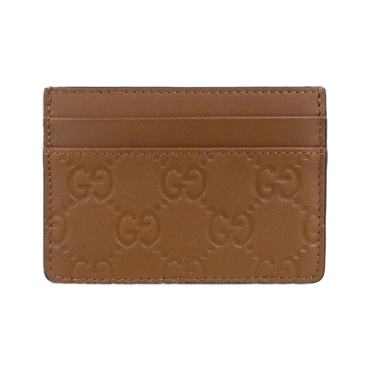 GUCCI 847204 Card Case Leather Brown