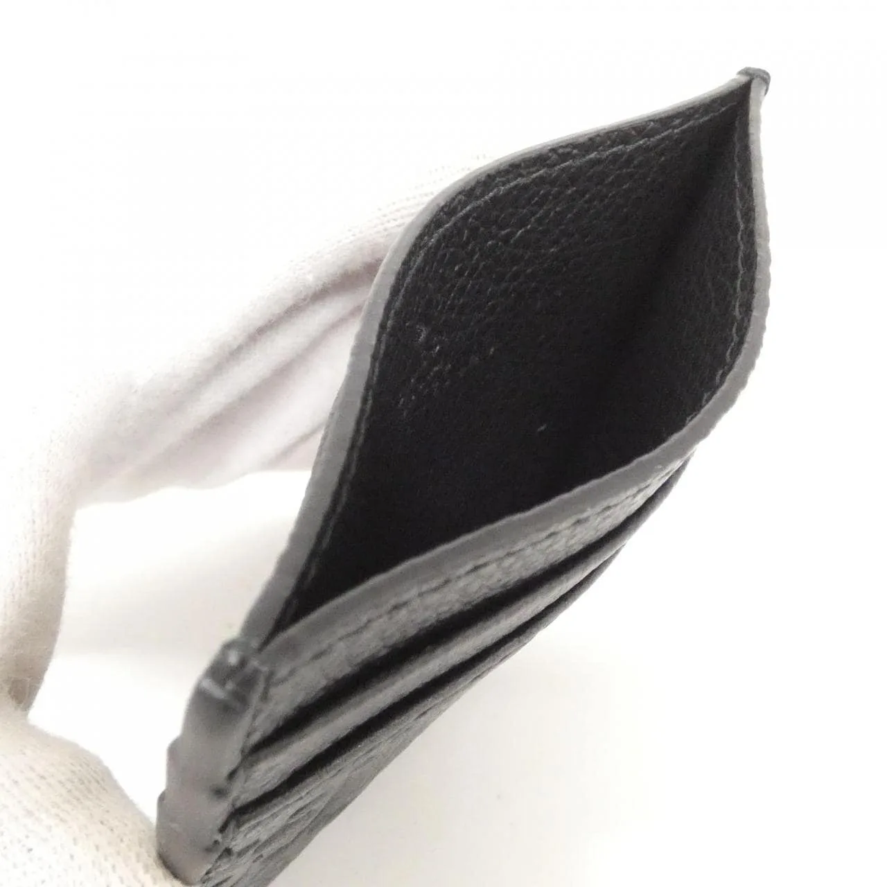 GUCCI 815883 AAEEM Card Case Leather 黑色 皮革 中古品A - 縮圖 3