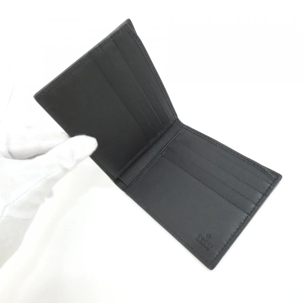 GUCCI 835001 AAE1T Coin Case Leather 黑色 皮革 中古品A - 縮圖 2