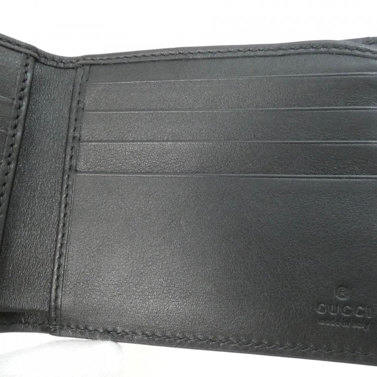 GUCCI 835001 AAE1T Coin Case Leather 黑色 皮革 中古品A - 縮圖 4