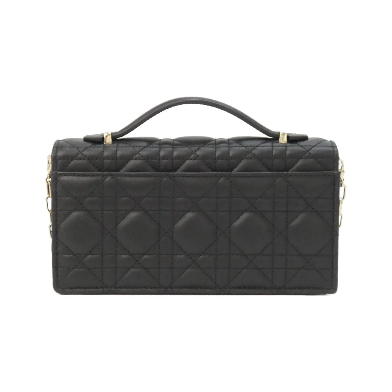 DIOR S0980ONMJ Handbag Lambskin 黑色 羊皮 中古品A - 縮圖 2