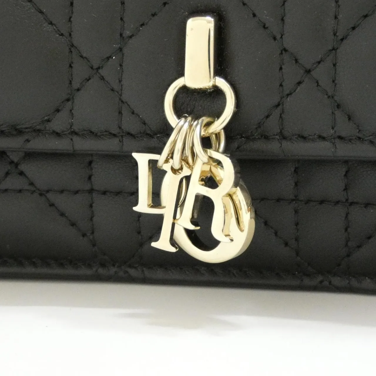 DIOR S0980ONMJ Handbag Lambskin 黑色 羊皮 中古品A - 縮圖 4