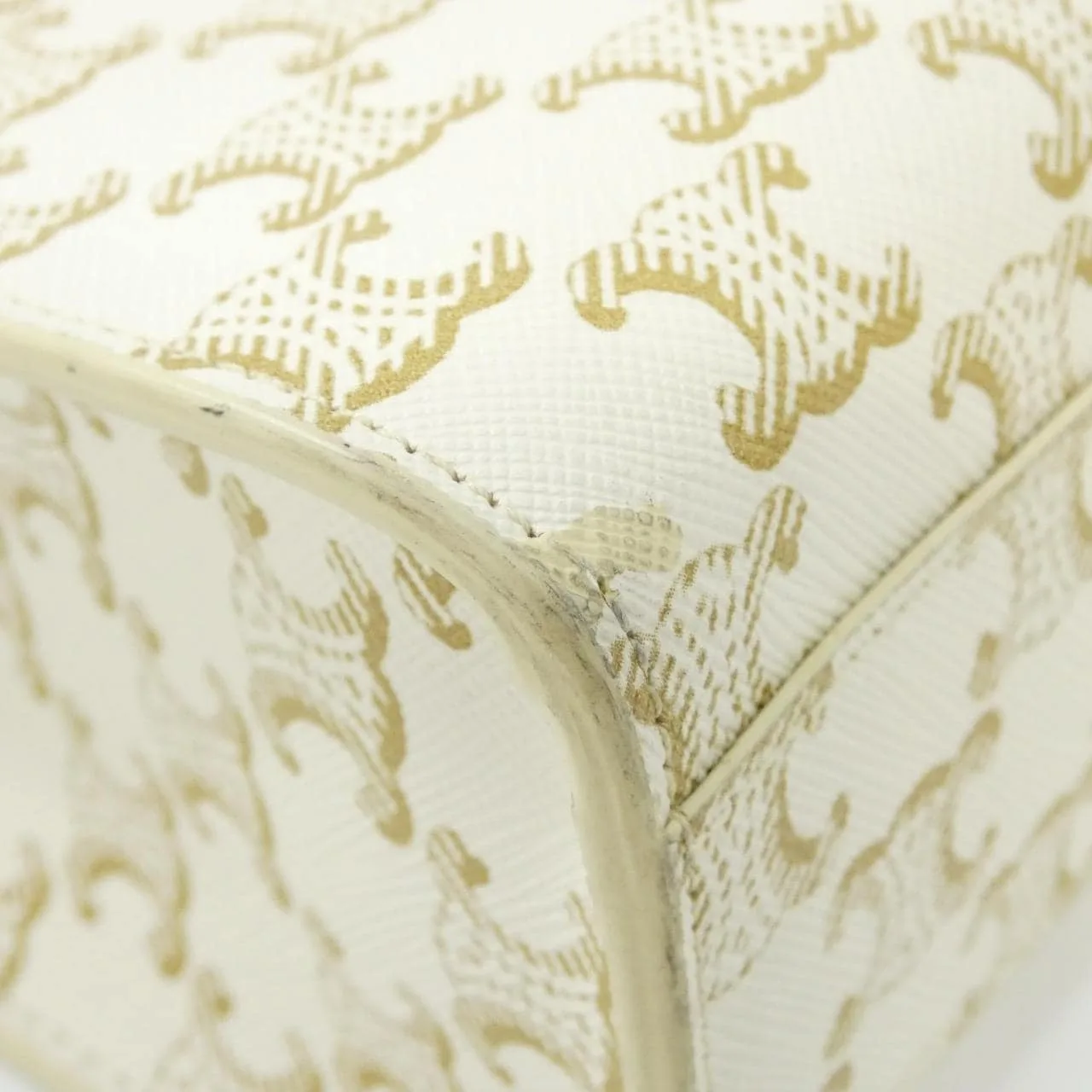 CELINE Cabas 191542BZK Tote Canvas White Canvas Rank A - Thumbnail 3