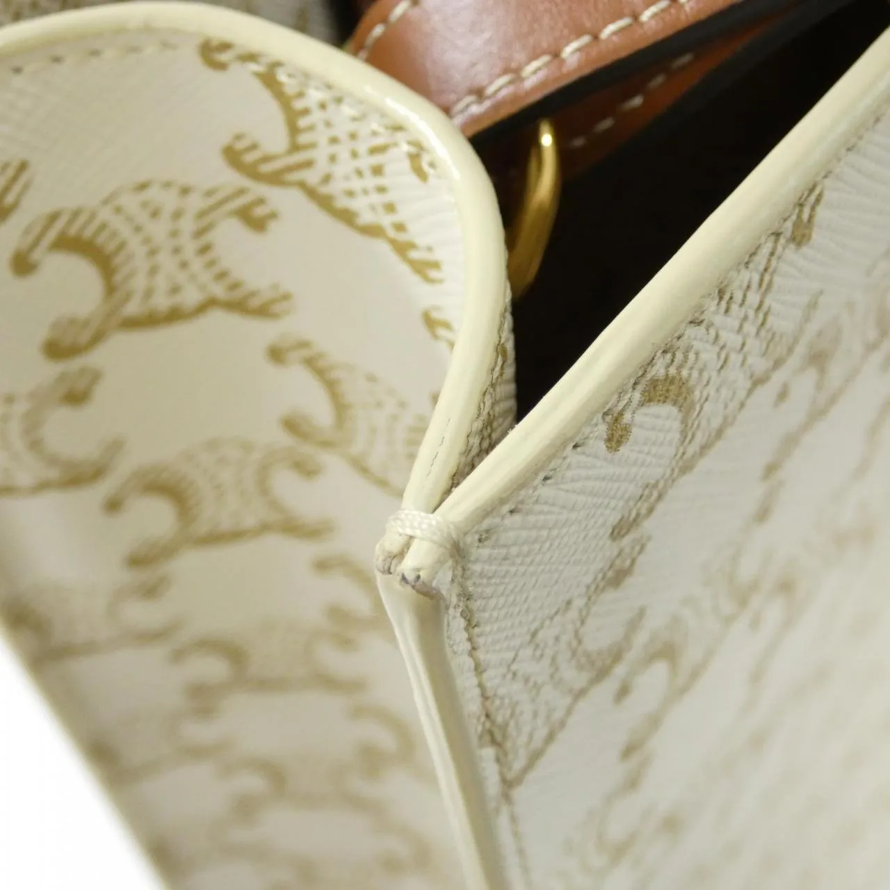 CELINE Cabas 191542BZK Tote Canvas White Canvas Rank A - Thumbnail 7