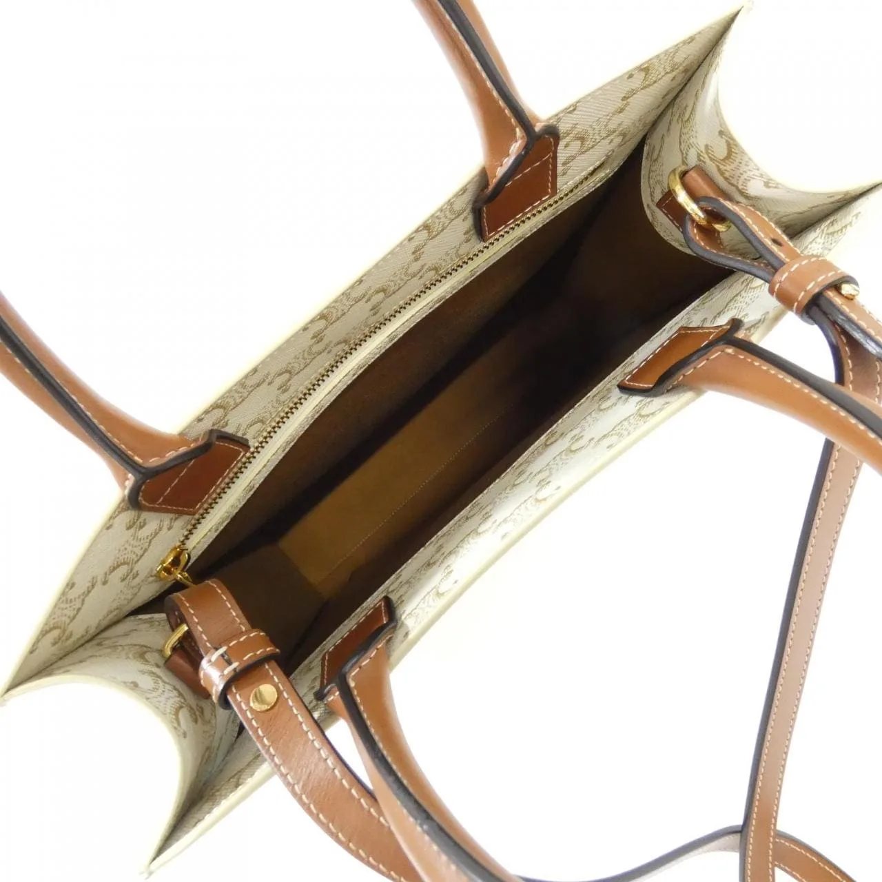 CELINE Cabas 191542BZK Tote Canvas White Canvas Rank A - Thumbnail 9