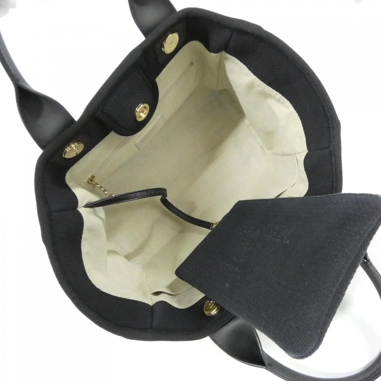 CHANEL Deauville AS3257 Handbag Black Rank B - Thumbnail 10