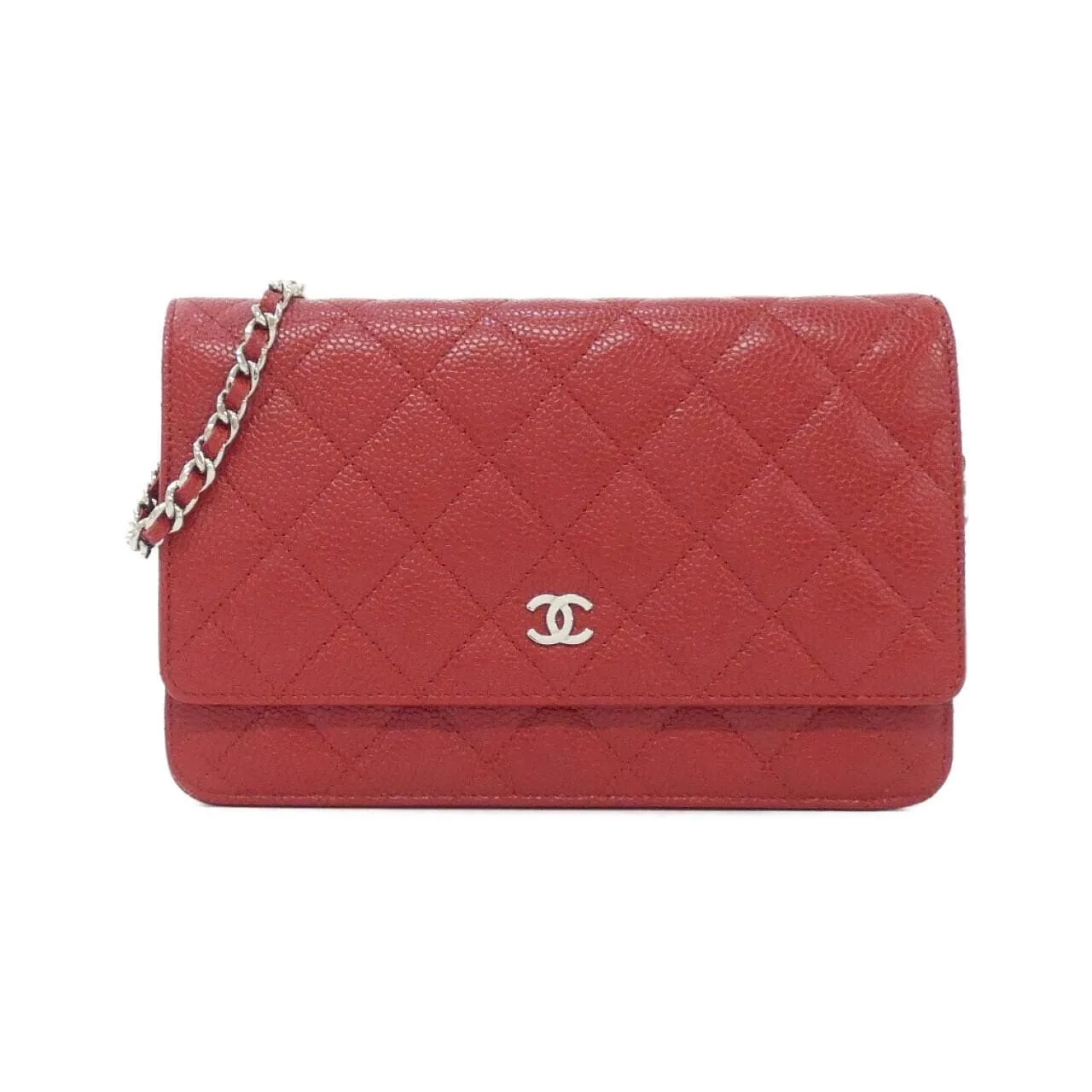 CHANEL Timeless Classic 33814 Wallet Grained Calfskin Red