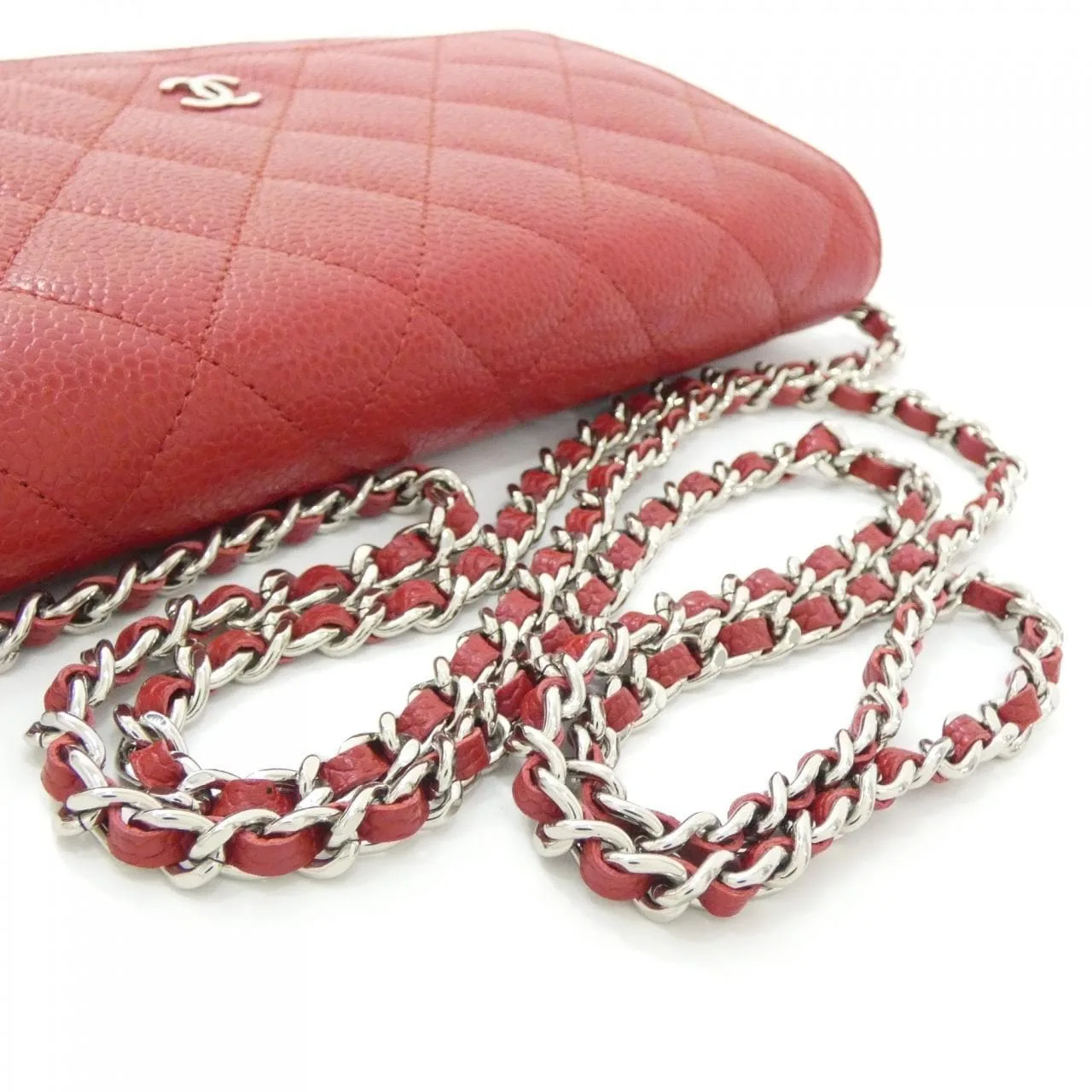 CHANEL Timeless Classic 33814 Wallet Grained Calfskin Red Grained Calfskin Rank A - Thumbnail 6