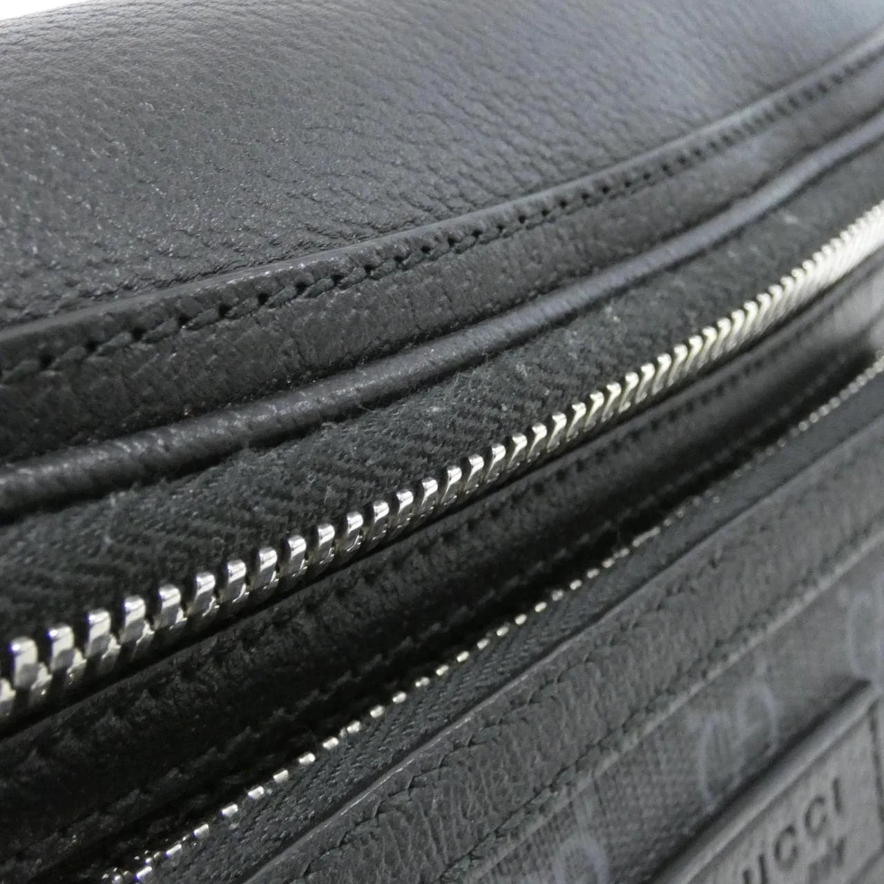 GUCCI 795463 FADJK Belt Canvas 黑色 帆布 中古品A - 縮圖 5