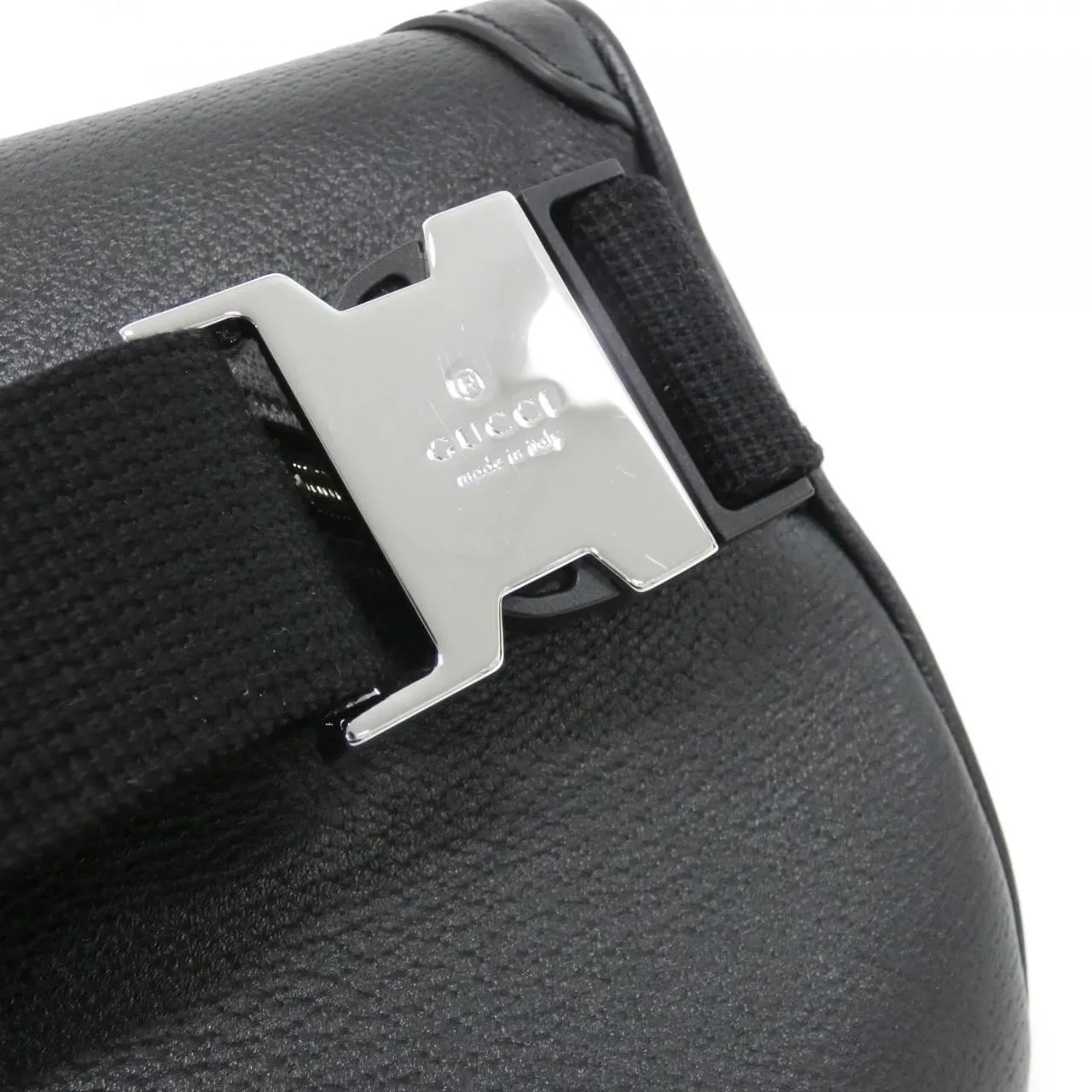 GUCCI 795463 FADJK Belt Canvas 黑色 帆布 中古品A - 縮圖 7