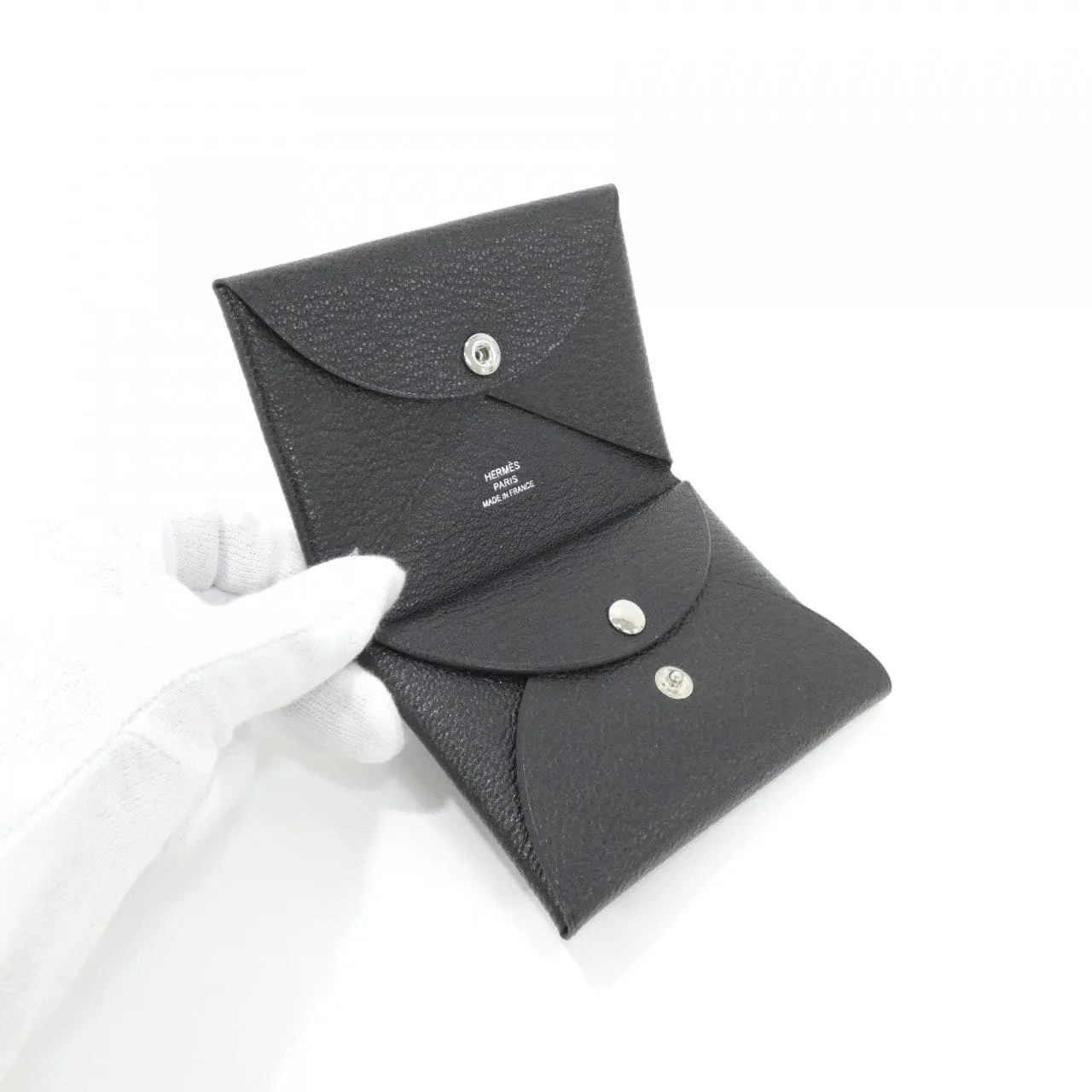 HERMES 082977CK Coin Case Black Rank A - Thumbnail 2