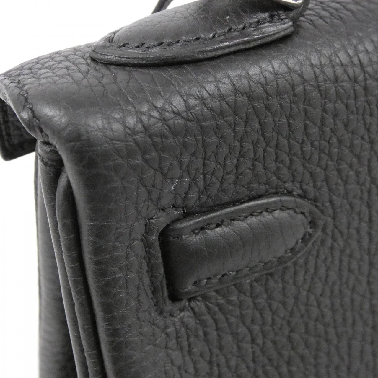 HERMES Kelly 044624CK Handbag Togo Black Togo Leather Rank A - Thumbnail 5