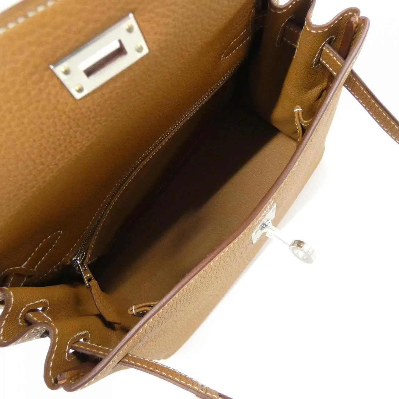 HERMES Kelly 044624CK Handbag Togo 金色 Togo 牛皮 未使用品 - 縮圖 6