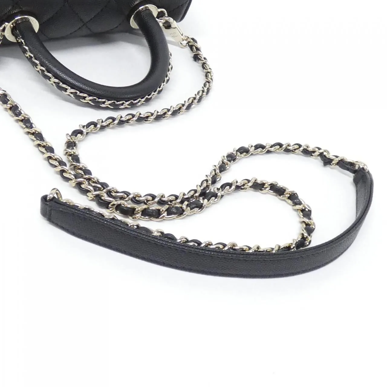 CHANEL Coco Handle AS2215 Handbag Grained Calfskin 黑色 荔枝紋牛皮 未使用品 - 縮圖 5