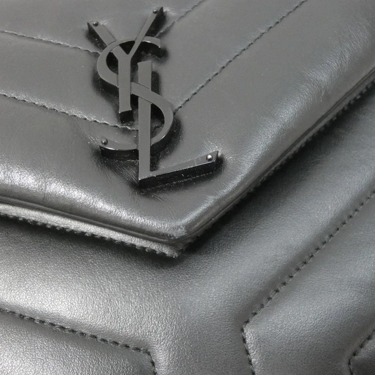 SAINT LAURENT Loulou 494699 DV725 Shoulder Leather Black Leather Rank A - Thumbnail 5