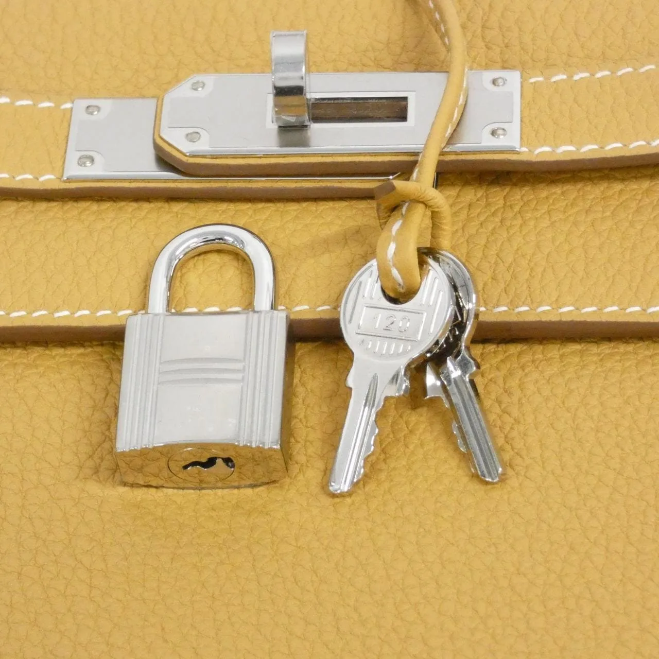 HERMES Kelly 030931CK Handbag Togo Black Togo Leather Rank A - Thumbnail 4