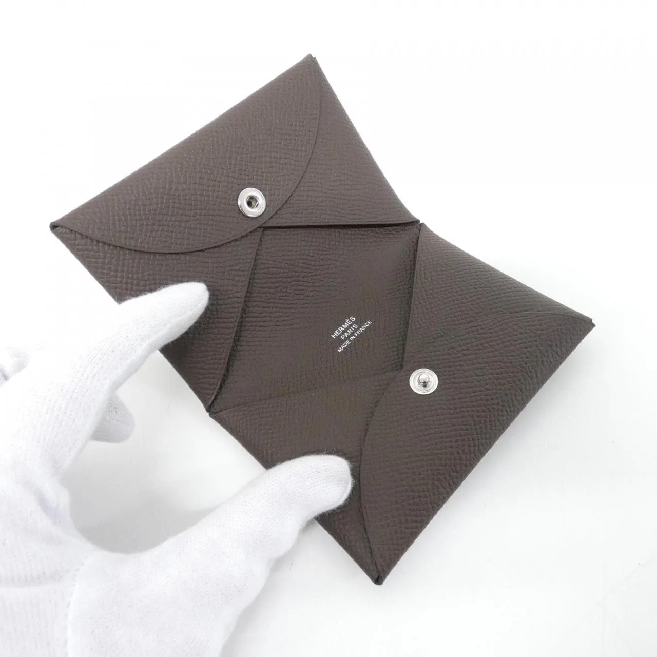 HERMES 044164CK Card Case Epsom Black Epsom Leather Rank A - Thumbnail 2