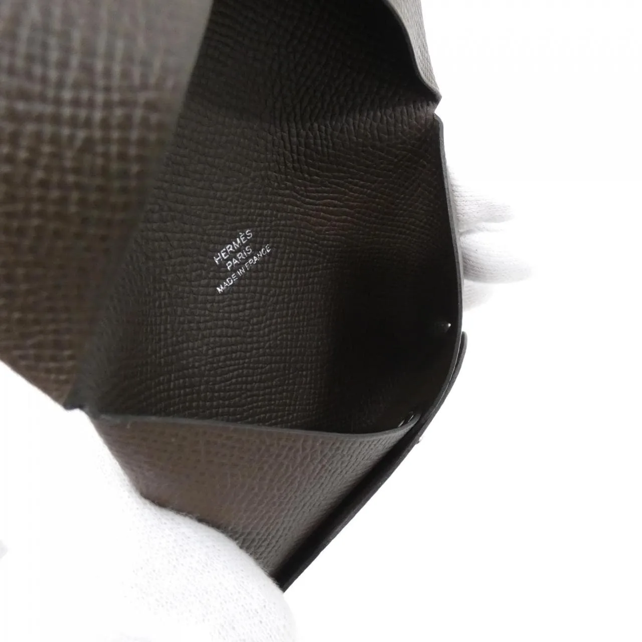 HERMES 044164CK Card Case Epsom Black Epsom Leather Rank A - Thumbnail 3