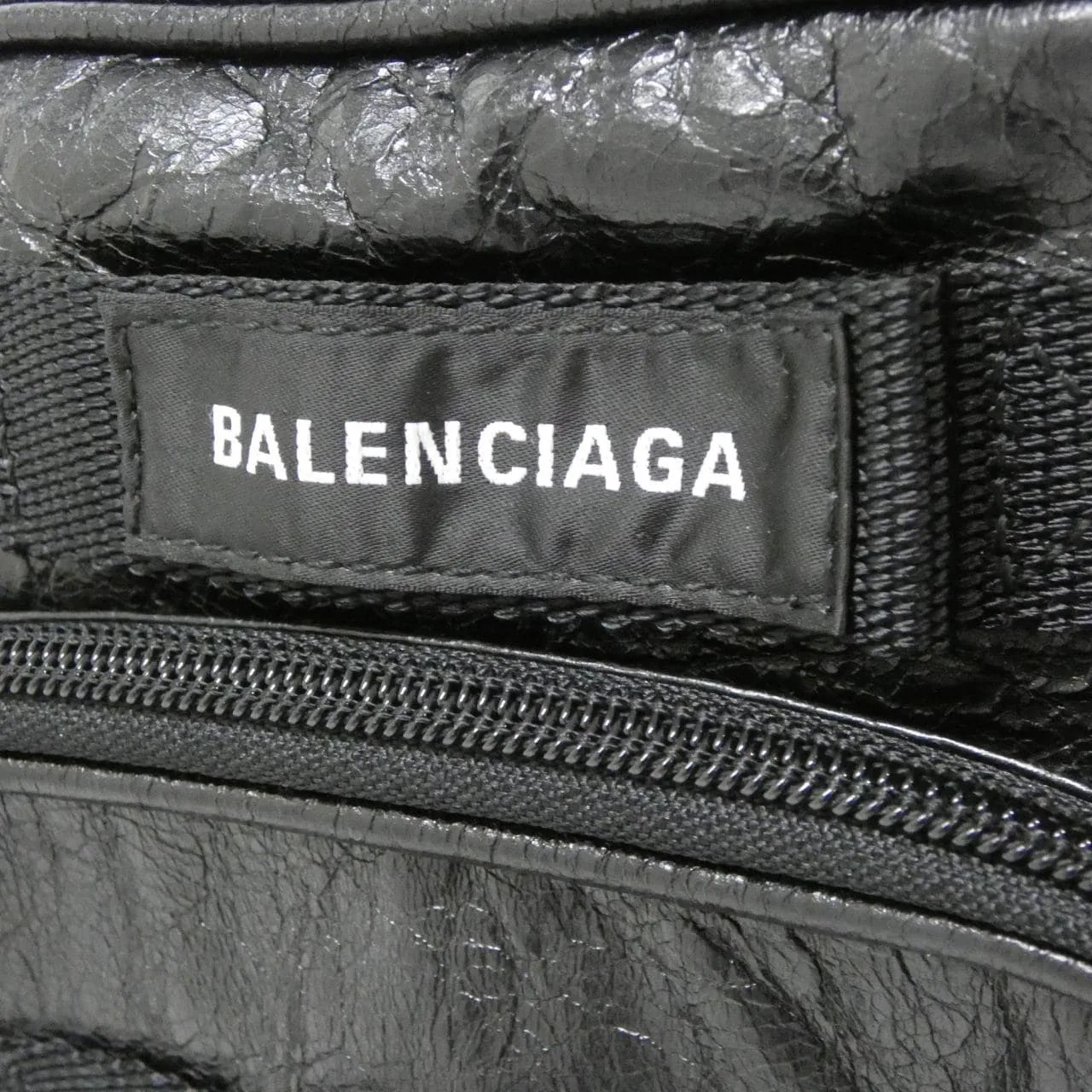 BALENCIAGA 715852 1VGI7 Shoulder Lambskin 黑色 羊皮 中古品A - 縮圖 4