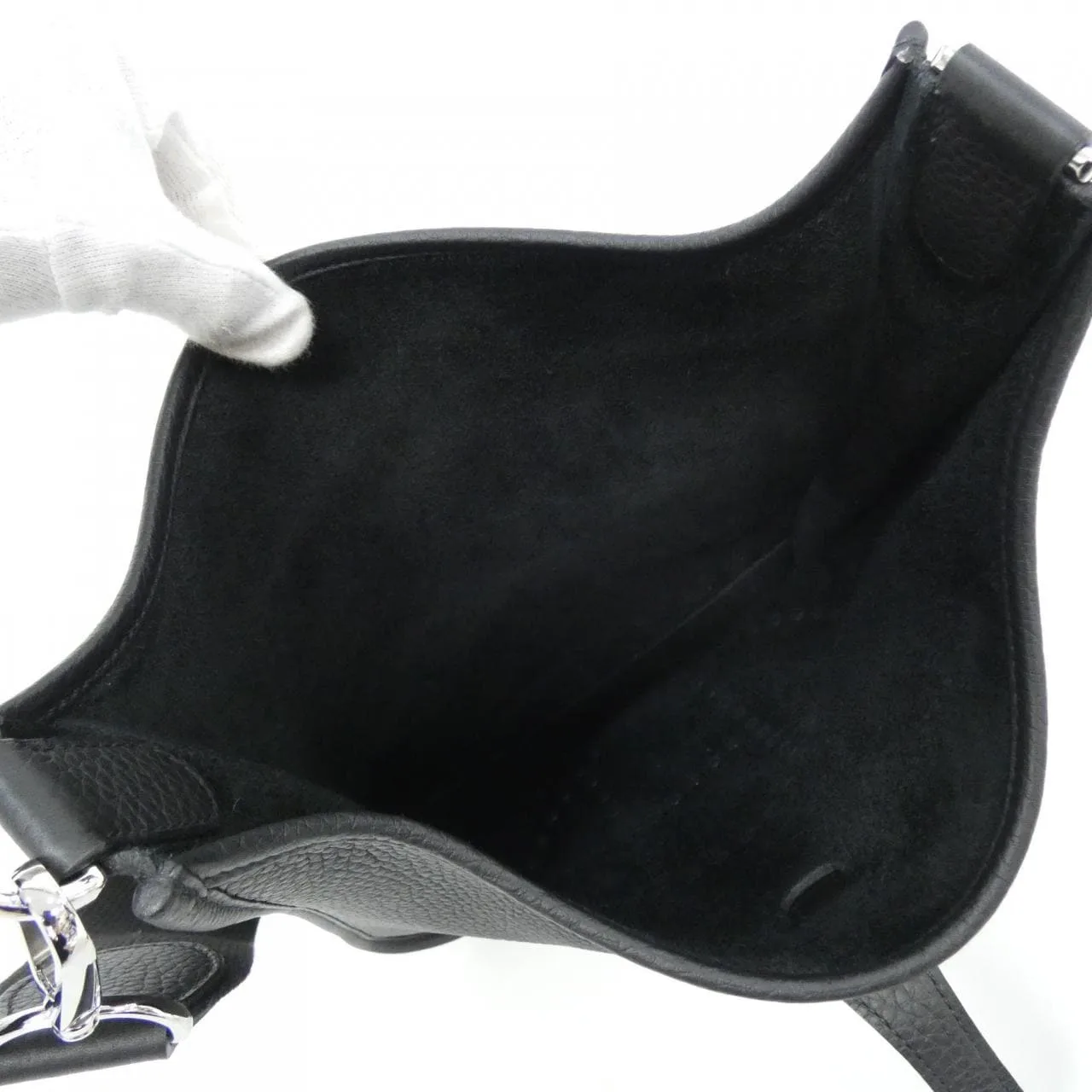 HERMES Evelyne 056277CK Shoulder Clemence Black Clemence Leather Rank A - Thumbnail 8