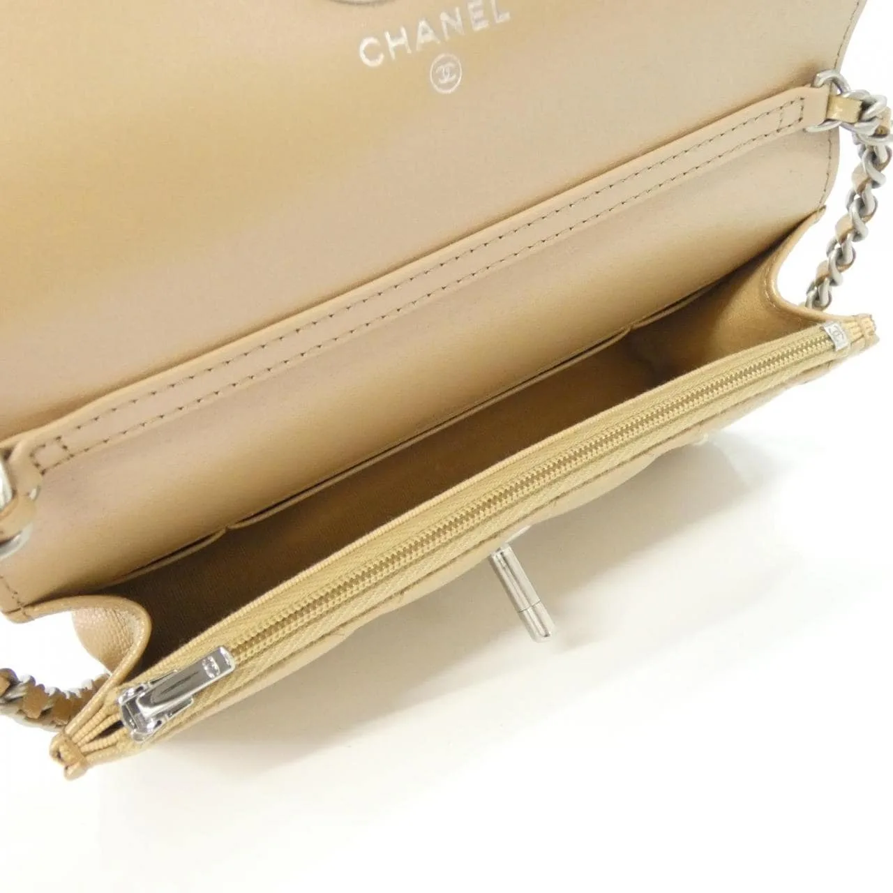 CHANEL Chanel 19 AP3579 Wallet Grained Calfskin Beige Grained Calfskin Rank A - Thumbnail 6